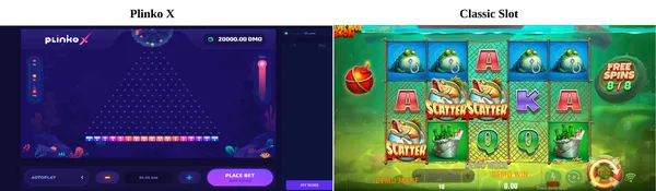 Mobile Plinko Instant Game on a phone with central board and bet panel at the bottom